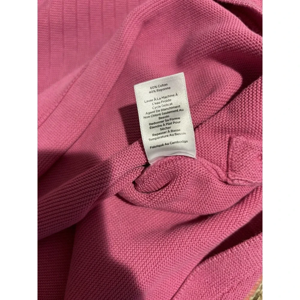 Talbots Sweater‎ Women's 1X Petite Pink Cotton 3/4 Sleeve Pullover